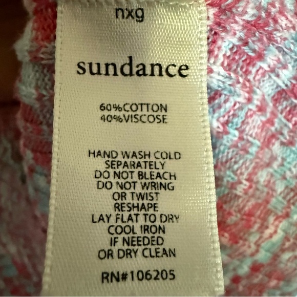 Sundance Ribbed Thermal Henley Knit Top Long Sleeve Size Medium Boho - Picture 9 of 9